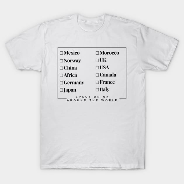 Disney drinking around the world shirt deals
